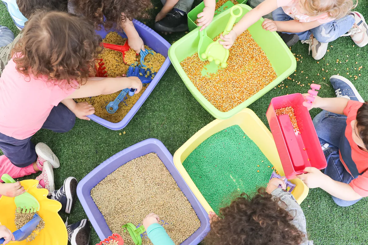 Children engaged in age-appropriate learning activities